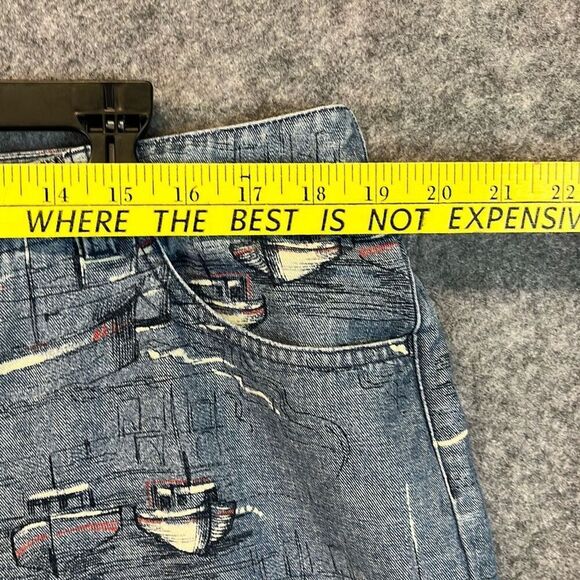 LIZ CLAIBORNE Capri Pants Women's Large Blue Michaela High-Rise Sailboat Print - Picture 9 of 16